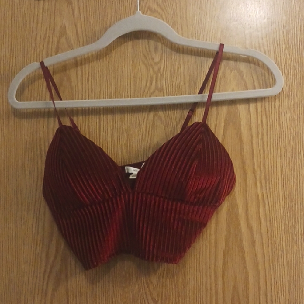Bozzolo V-neck Crop Tank, x-small, red